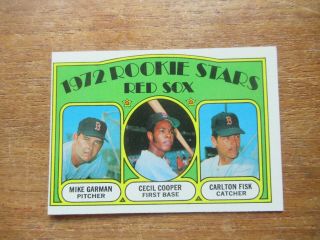 1972 Topps Red Sox Rookies 79 Cecil Cooper Carlton Fisk Rc Hof