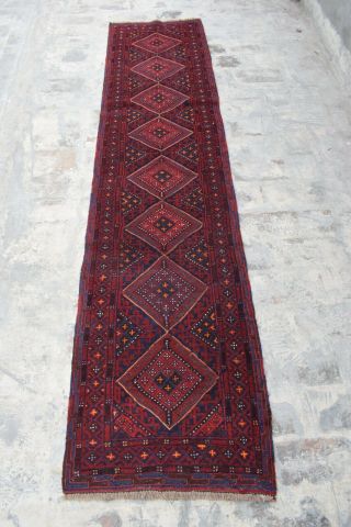 N3343 Fine Handmade Afghan Tribal Mashwani 100 Wool Rug Runner 2 