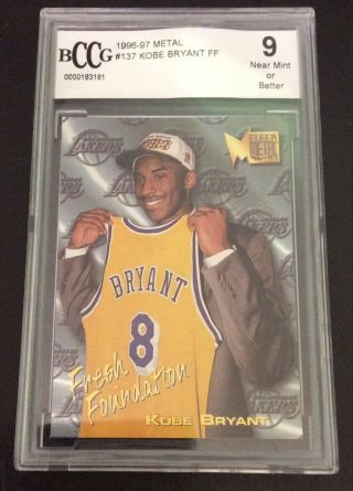 1996 - 97 Metal 137 Kobe Bryant Rookie Card Bccg 9 Near,  Fresh Foundation