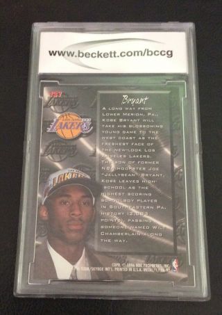 1996 - 97 Metal 137 Kobe Bryant Rookie Card BCCG 9 Near,  Fresh Foundation 2