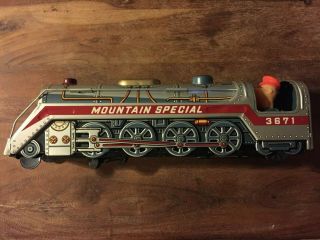 Vintage Mountain Special Express Tin Train Battery Operated By Amico