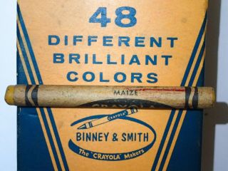 Vintage Crayola Crayons Binney and Smith Pack of 48 1960s w/ Crayons (See Descr) 2