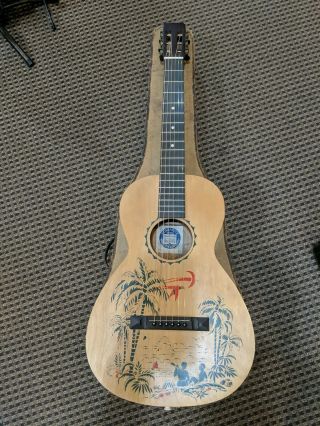 Antique 1932 Supertone Hawaiian Parlor Guitar W/ Case