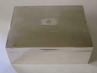 A Very Large Vintage Sterling Silver Cigar Box London 1929
