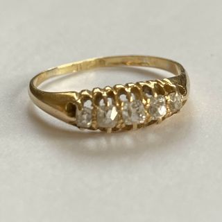 Antique Art Deco Diamond Ring 18ct Gold Size R