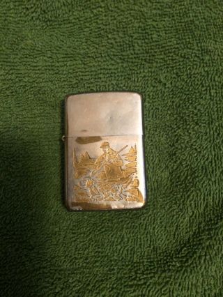 Vintage 1972 Town And Country Zippo Lighter Hunting Bird Dog