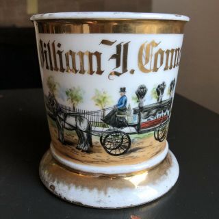 Antique Occupational Shaving Mug Hearse Undertaker Mortuary William J Connell