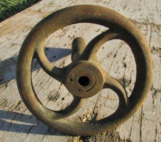 Vintage Cast Iron Hand Wheel Machine Age Industrial Factory Decor Gear Steampunk