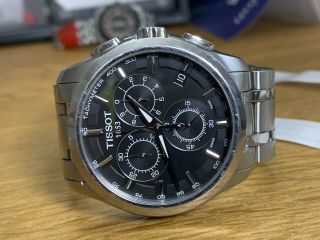 Tissot Mens $575 Couturier Silver/black Swiss Chrono Watch T035.  617.  11.  051.  00