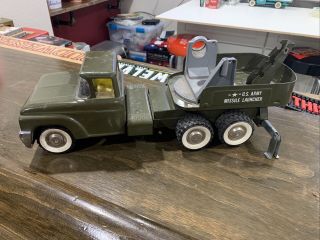 Vintage 1960s Structo Us Army Missile Launcher Steel Truck
