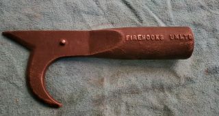 Vintage Hook Log Roller Cast Iron Peavey Head Lumber Jack Wood Tool Firehooks Un