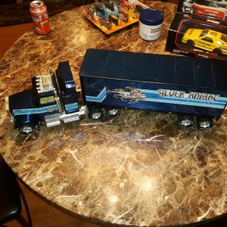 Vintage Nylint Silver Knight Semi Truck Hard To Find Dark Blue.