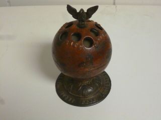 Vintage Antique Cast Iron Globe Bank By Enterprise Mfg.  Co.