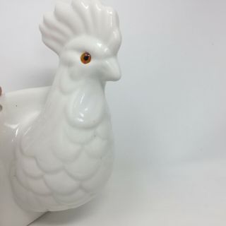 Vtg White Ceramic Rooster Chicken Head Towel Apron Wall Hanger Holder Kitchen