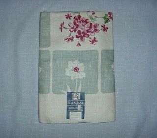 Vintage Sara Jane Prints Pure Linen Tablecloth 52 " X 52 "  W/tag