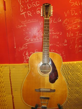 Vintage 1972 Fender 12 String Acoustic Guitar W/ Case