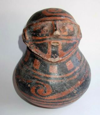 Antique Mexican Clay Pottery Effigy - Mata Ortiz - Casas Grande Mexico - Red & Black