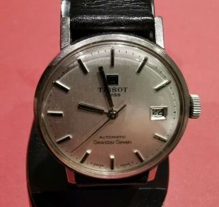 Tissot Seastar Seven Automatic Mens Watch On Leather Strap Immaculate