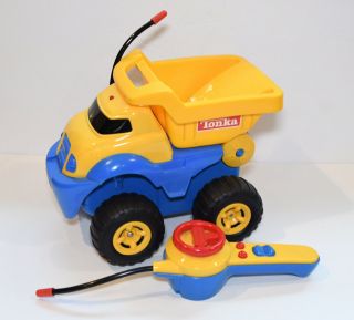 Vintage Hasbro Tonka Toy Yellow Blue R/c Dump Truck With Remote 1996