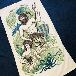 Vintage Goals Poseidon Greek God Of The Sea Mythology Ocean Beach Towel