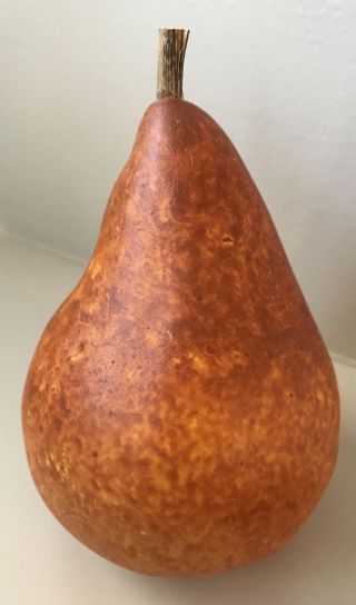 Early Vintage Antique Italian Alabaster Stone Fruit Alabaster Brown Orange Pear