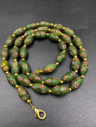 Ancient Antique Old Romans Mosaic Glass Beads Necklace1st Century Bc Trade Beads