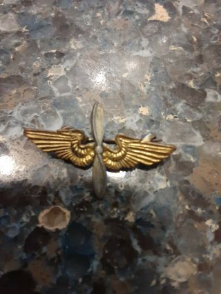Vintage Wwii Us Army Air Force Officer Propeller Wings Military Corps Pin Ww2 S2