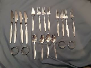 Vintage Gorham Sterling Silverware Set Of 4 Place Settings With Napkin Holders