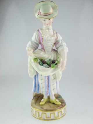 Antique 19th Century Porcelain Meissen Figure Lady Circa 1870
