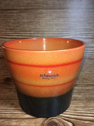 Scheurich Keramik Mid Century German Pottery Orange Planter Pot 808 - 15 Vintage