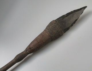 Old Oceanic Polynesian Papua Guinea Admiralty Islands Hafted Obsidian Spear
