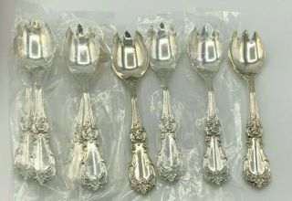 Burgundy By Reed & Barton Sterling Silver Set Of 8 Ice Cream Forks 5 5/8 "