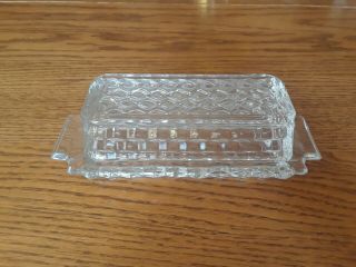 Vintage Fostoria American Covered Butter Dish 7 1/2 " Long