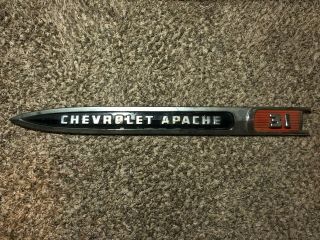 1959 Chevy Truck Apache 31 Fender Emblem