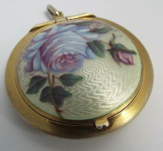 Lovely Decorative Antique 1930 Solid Sterling Silver Gilt & Guilloche Enamel Box