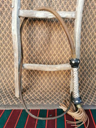 Antique Vintage Leather Horse Whip Riding Handmade Lucky Brand W Tassel