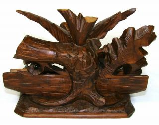 Antique Black Forest Carved Figural Double Inkwell Stand,  Desk Caddy,  Large Bird 6