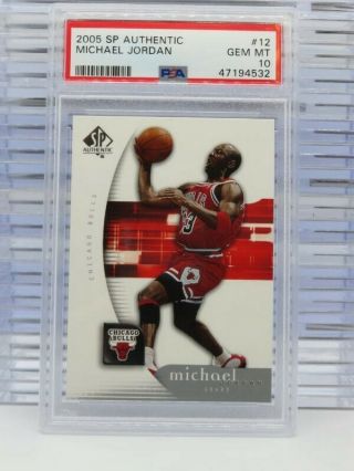 2005 - 06 Sp Authentic Michael Jordan Card 12 Psa 10 Gem Bulls R42