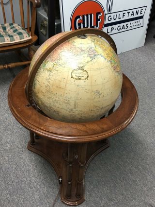Vintage Heirloom Globe Lighted Floorstanding Replogle 16” Diameter