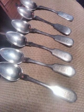 Antique Russian 84 Sterling Silver Spoons (set Of 6)