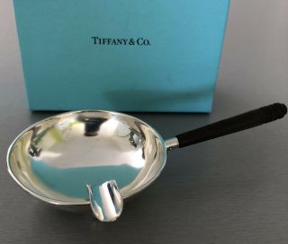 Vintage Tiffany Co Sterling Silver Ash Tray With Wooden Handle