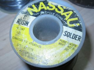 3 spools of vintage Solder Nassau C Rosin Kester resin core and plastic core 2