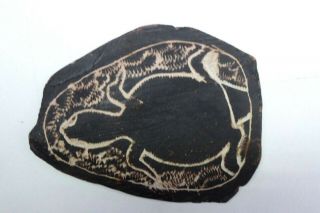 Vintage Australian Aboriginal Art Turtle Ochre Painting On Stone