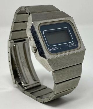 Rare Vintage 1970s Bulova 8013 Lcd Swiss Made Quartz Digital Wrist Watch