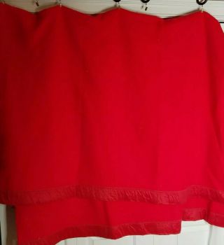 Vintage Chatham North Star Acrylic Red Soft Fuzzy Blanket 72”x92” Satin Binding