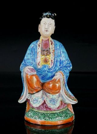 Fine Antique Chinese Famille Rose Porcelain Figure Of Magu Immortal C1820