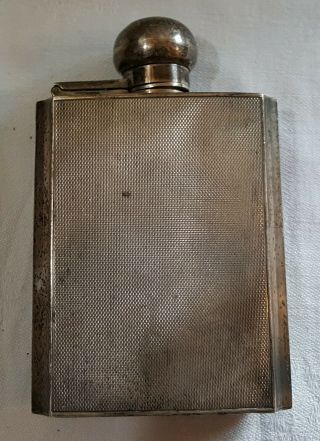 Hallmarked Silver Vintage Art Deco Antique Whisky Hip Flask Decanter