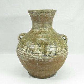 E260: Chinese Big Vase Of Pottery Ware Of Traditional Kaito Style Of Han Dynasty