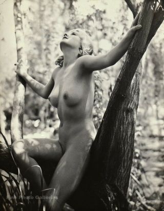 1928 Edwin Bower Hesser Female Nude Woman Art Deco Silver Gelatin Photo