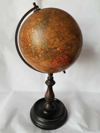 Antique Vintage Geographia 6 Inch Terrestrial Globe c.  1920 with Brass Meridian 2
